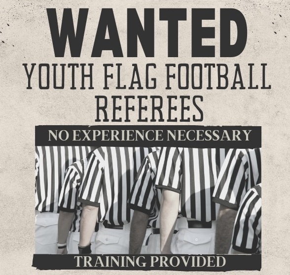 flag football referees wanted poster