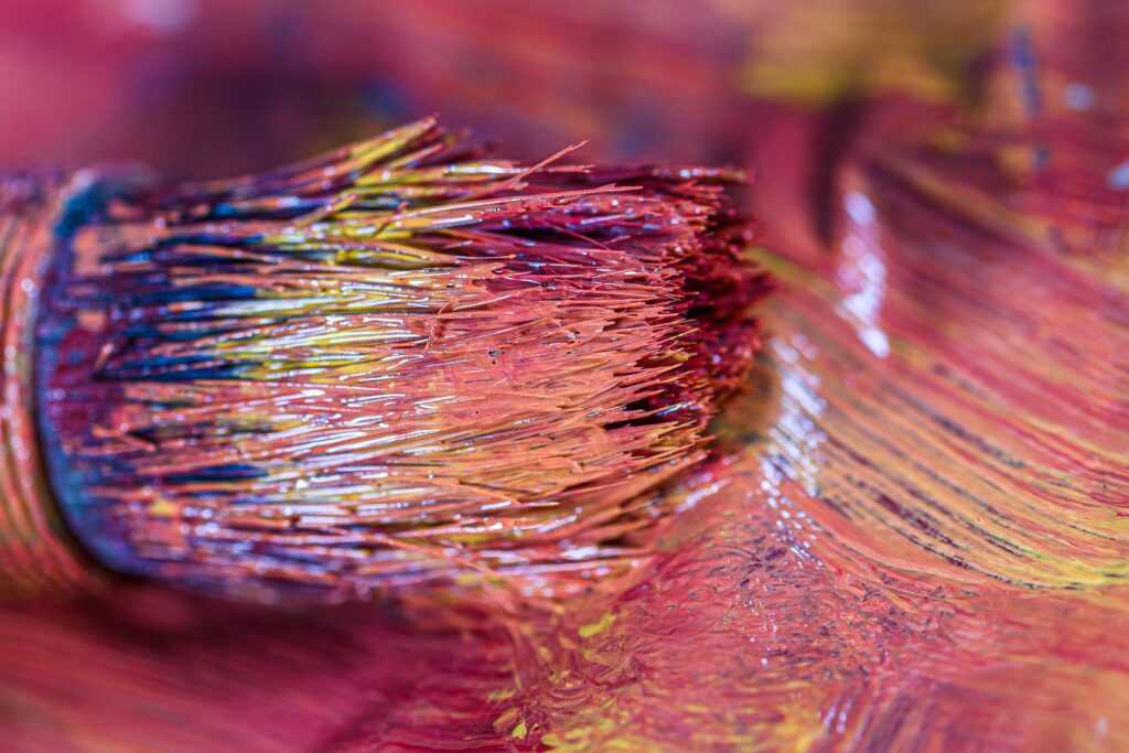 paintbrush with mauve tones