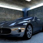 maserati in garage